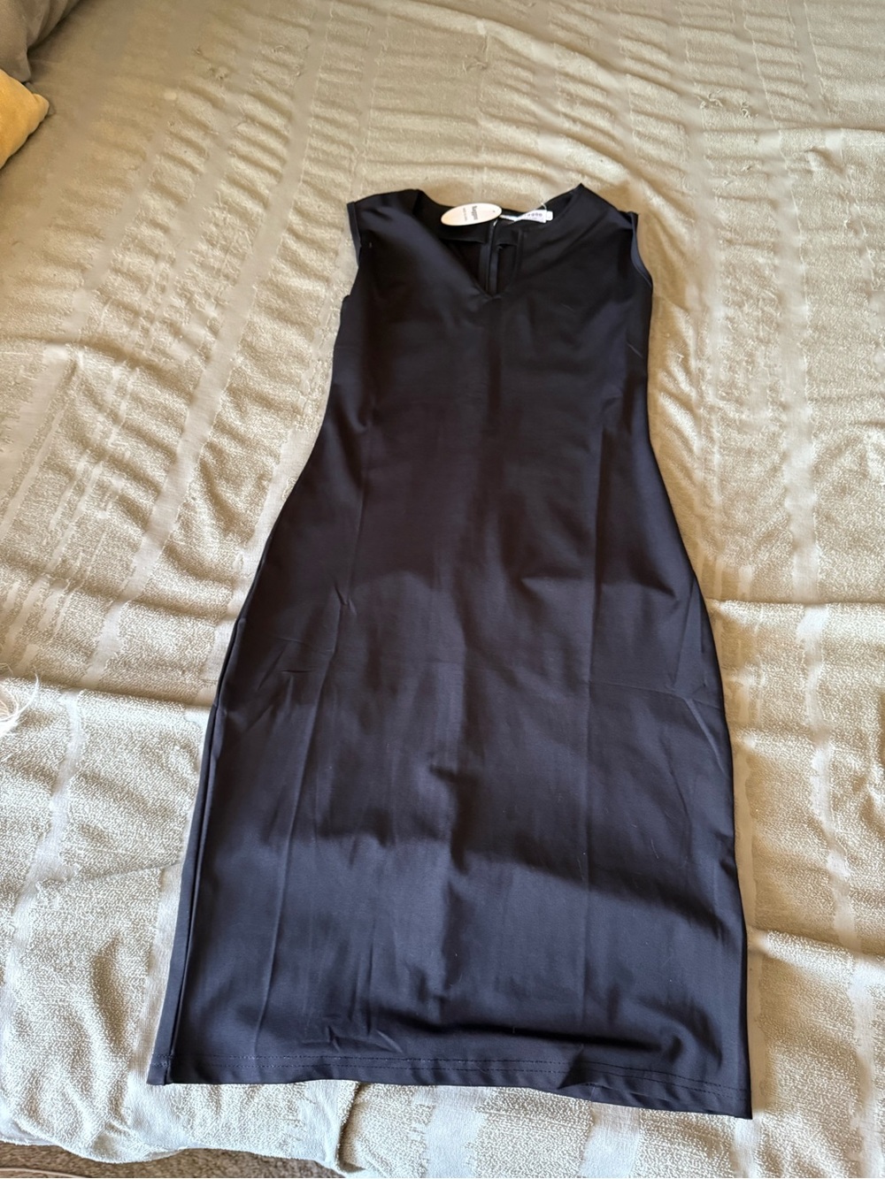 Elegant Black Midi Sheath Dress - Sleek Women's Work & Evening Dress